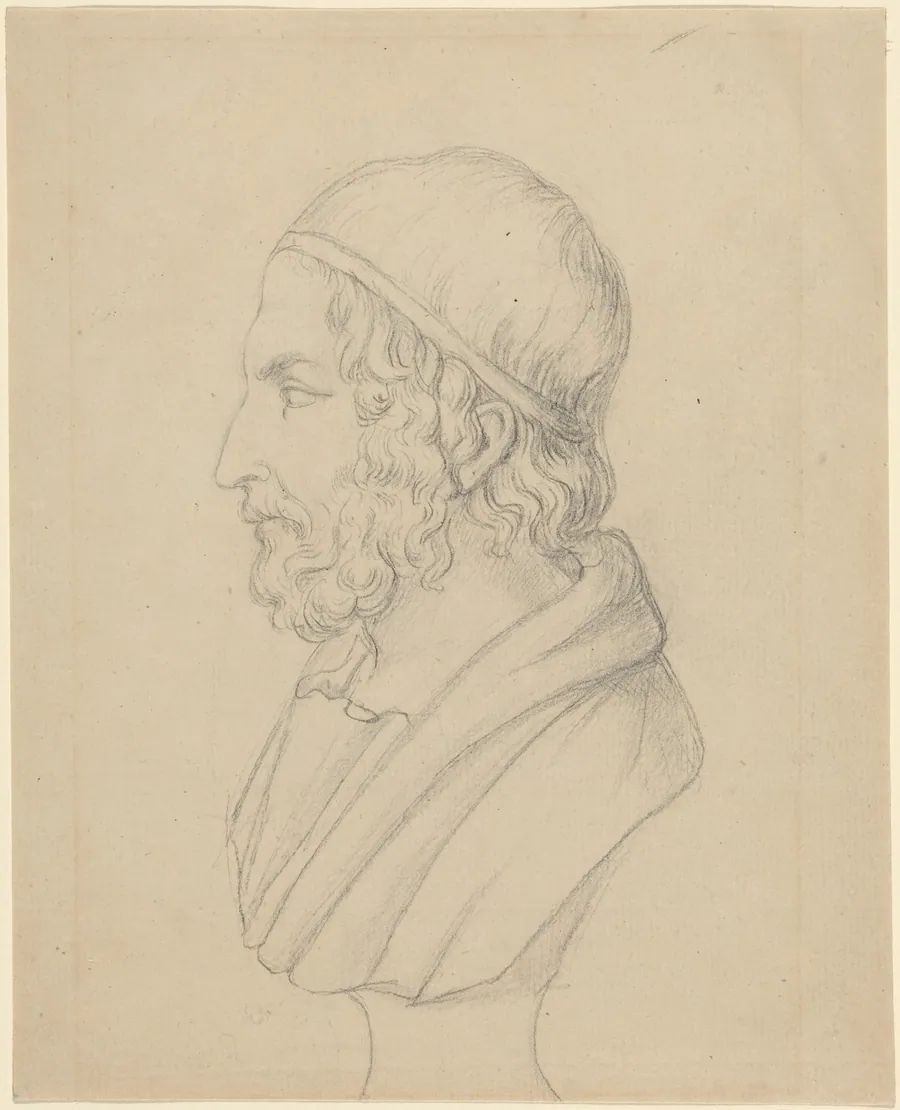 Classical Portrait Bust of a Bearded Man by John Flaxman