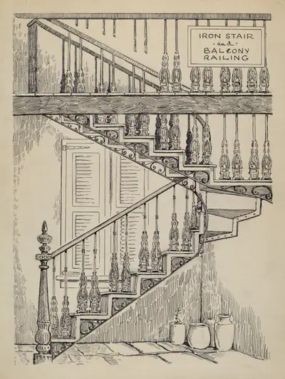 Iron Work on Stairway