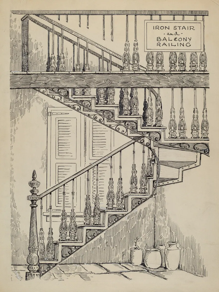 Iron Work on Stairway by Al Curry