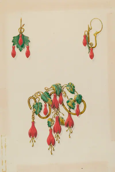 Brooch and Earrings