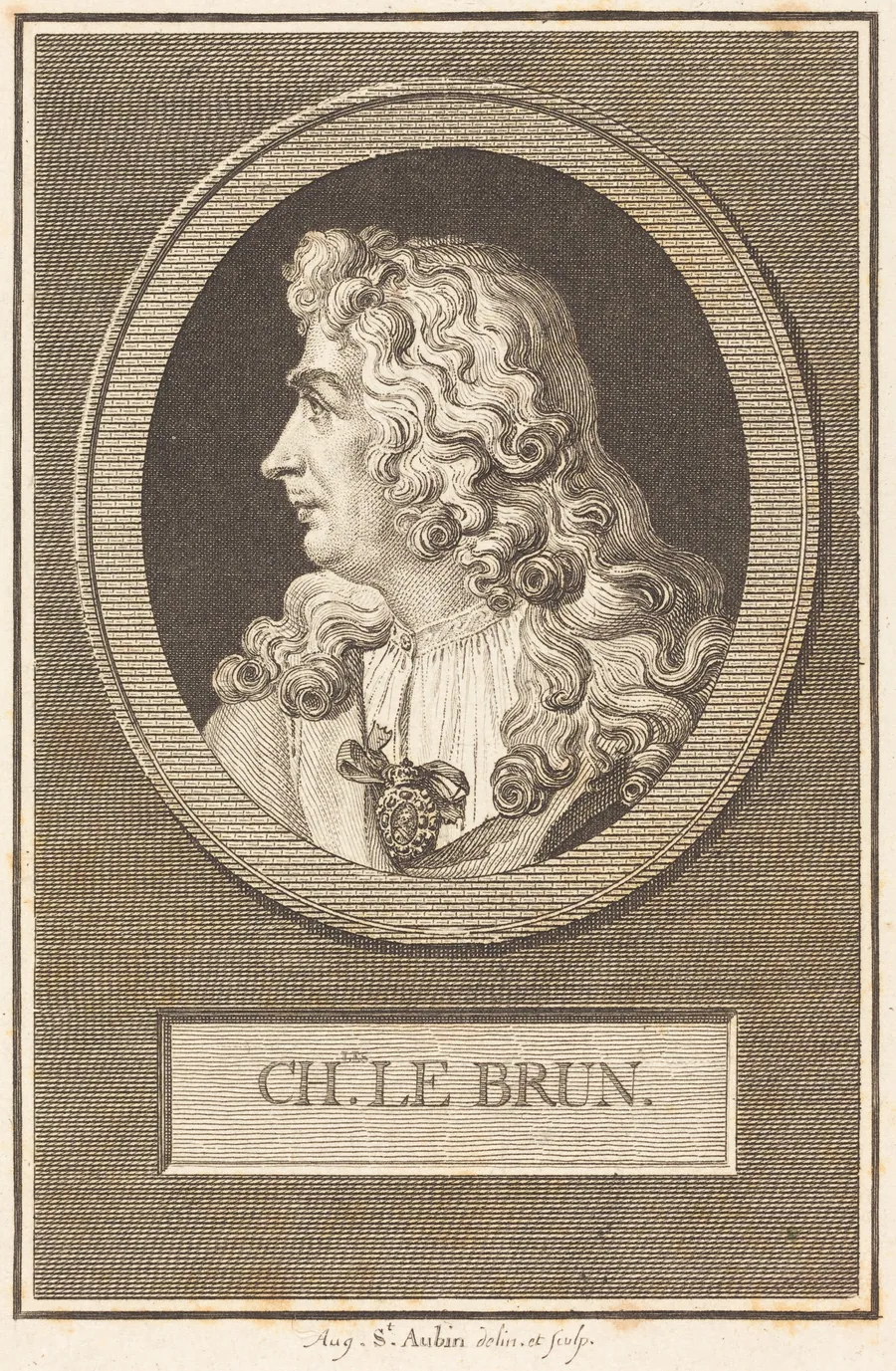 Charles Le Brun by Augustin de Saint-Aubin