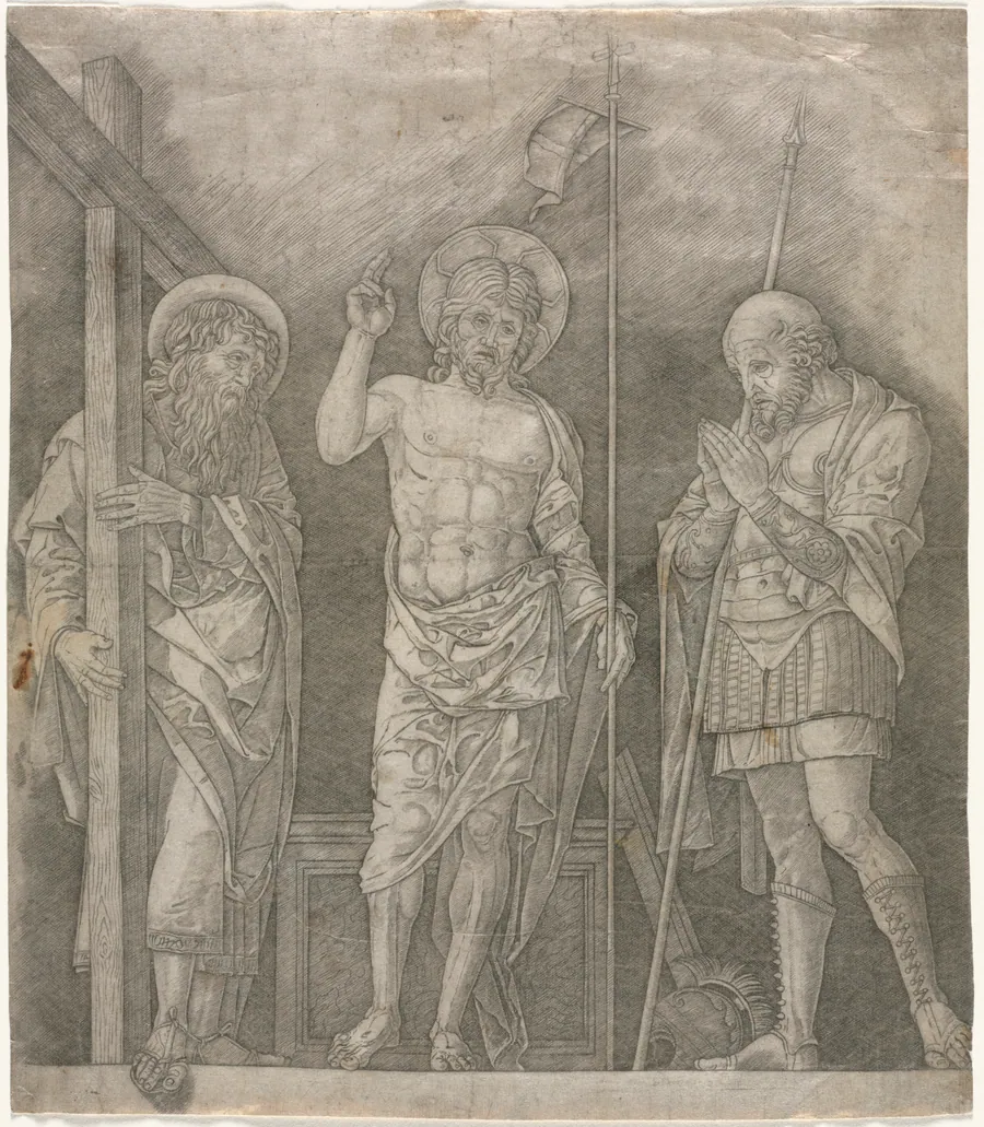 Risen Christ Between Saints Andrew and Longinus by Giovanni Antonio da Brescia