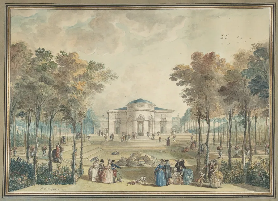 The Garden Façade of Bagatelle by Jean Démosthène Dugourc