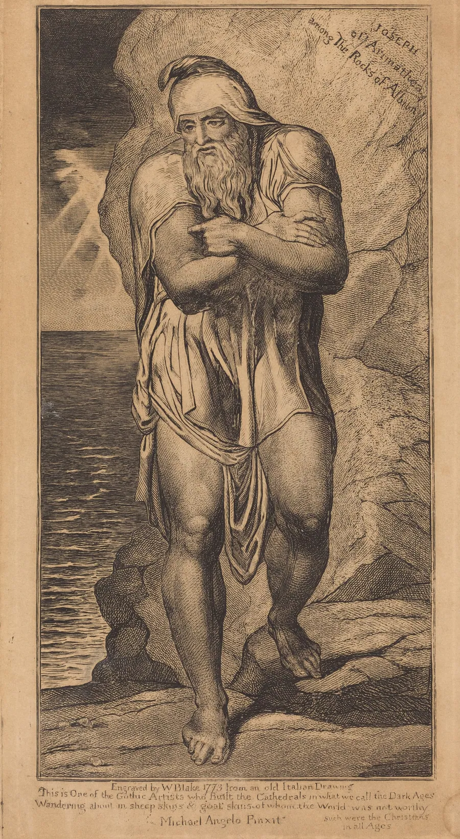 Joseph of Arimathea Among the Rocks of Albion by William Blake