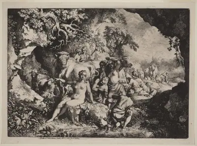 Nymphs Bathing in a Cave
