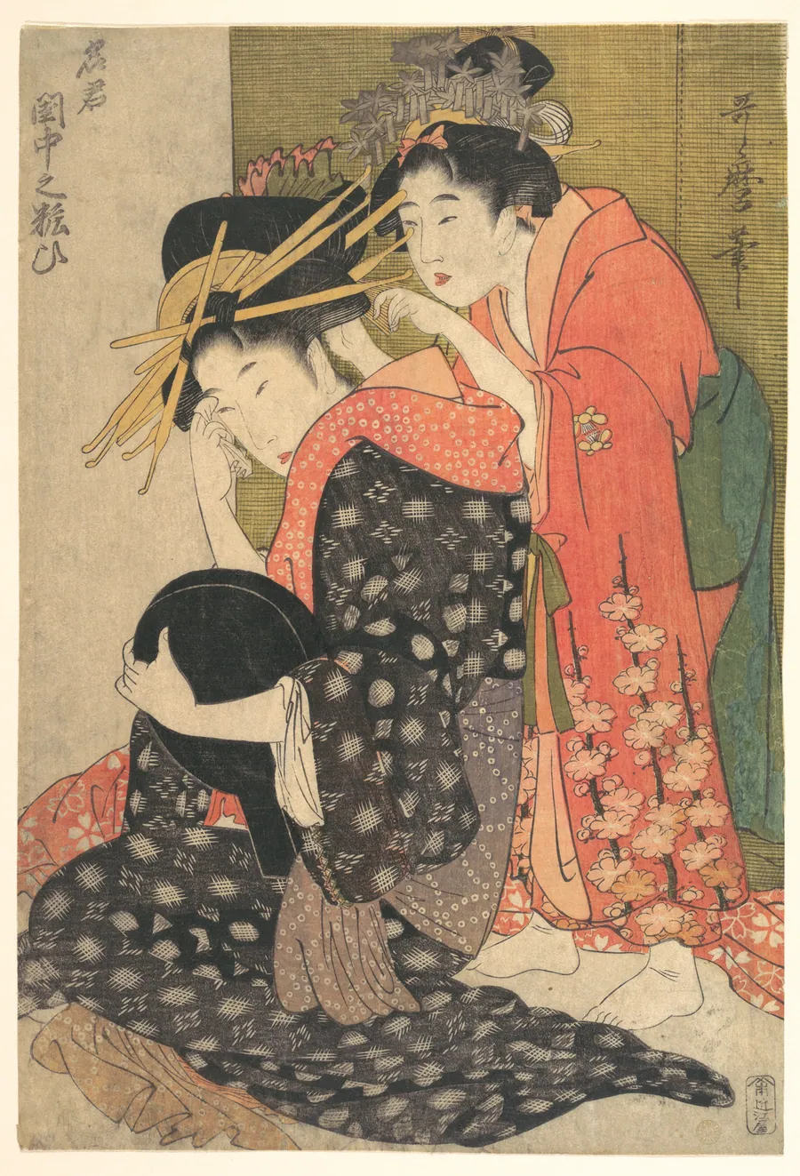 名君　閨中の粧ひ|The Oiran Yoso-oi Seated at Her Toilet by Kitagawa Utamaro