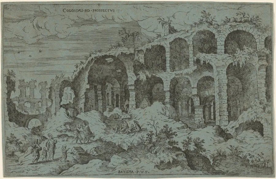 Colossaei. Ro. Prospectus. 3 (Third View of the Colosseum in Rome) by Giovanni Battista Pittoni