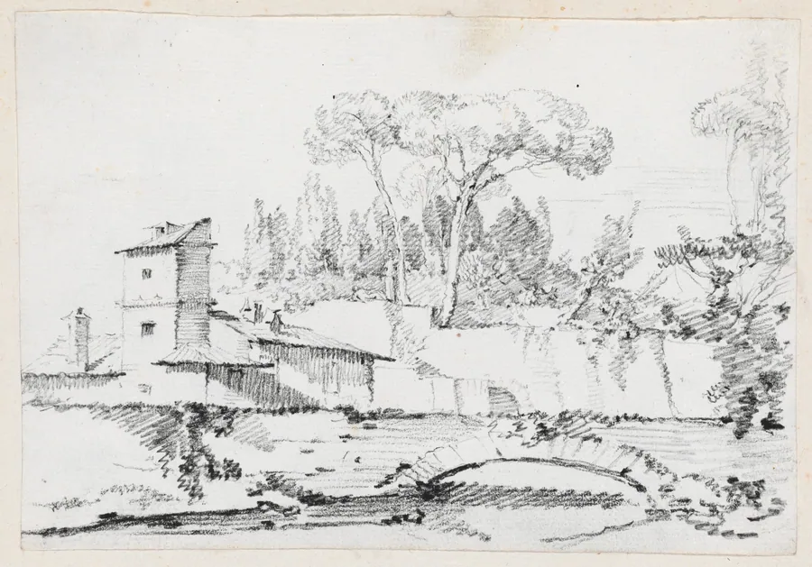 View of the Prato of the Villa Borghese by Joseph-Marie Vien