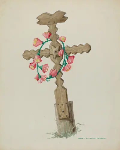 Wooden Cross used as Headstone (Hand Made)