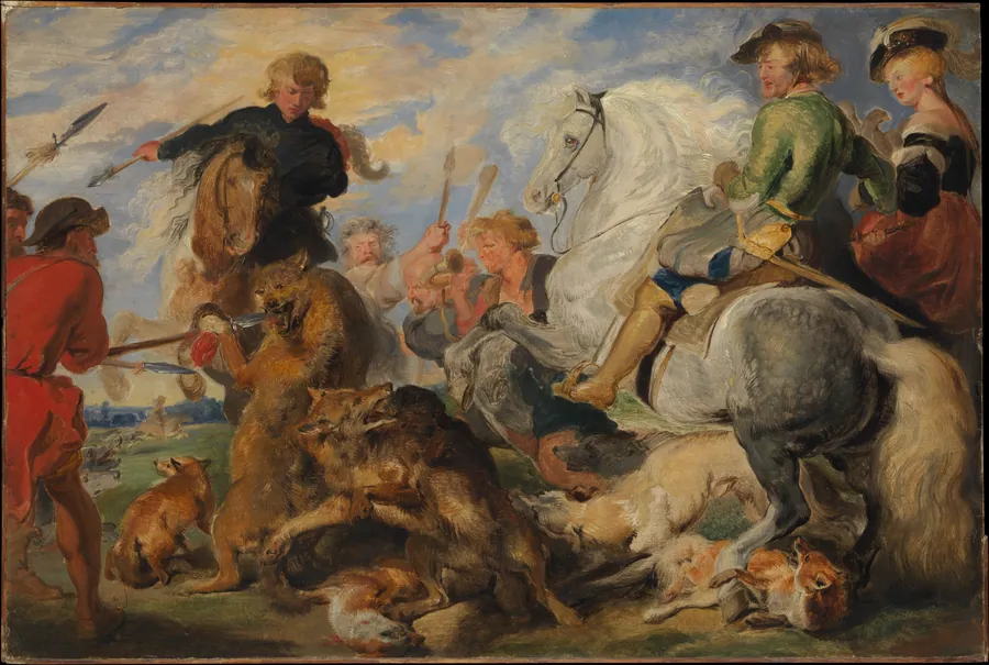 Copy after Rubens's "Wolf and Fox Hunt" by Sir Edwin Henry Landseer