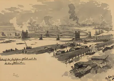 Freihafen mit den Elbbrucken