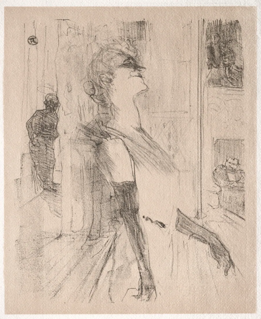 Yvette Guilbert:  Sur la scène by Henri de Toulouse-Lautrec