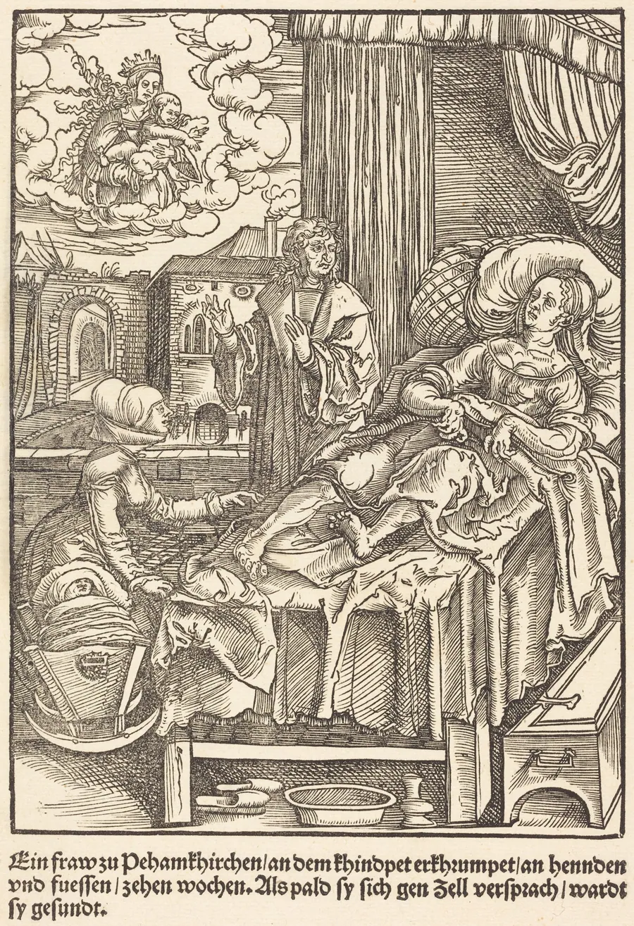 Ein fraw zu Peham Kirchen ... by Master of the Miracles of Mariazell