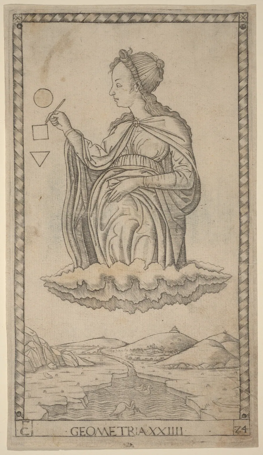Geometria (Geometry) by Master of the E-Series Tarocchi