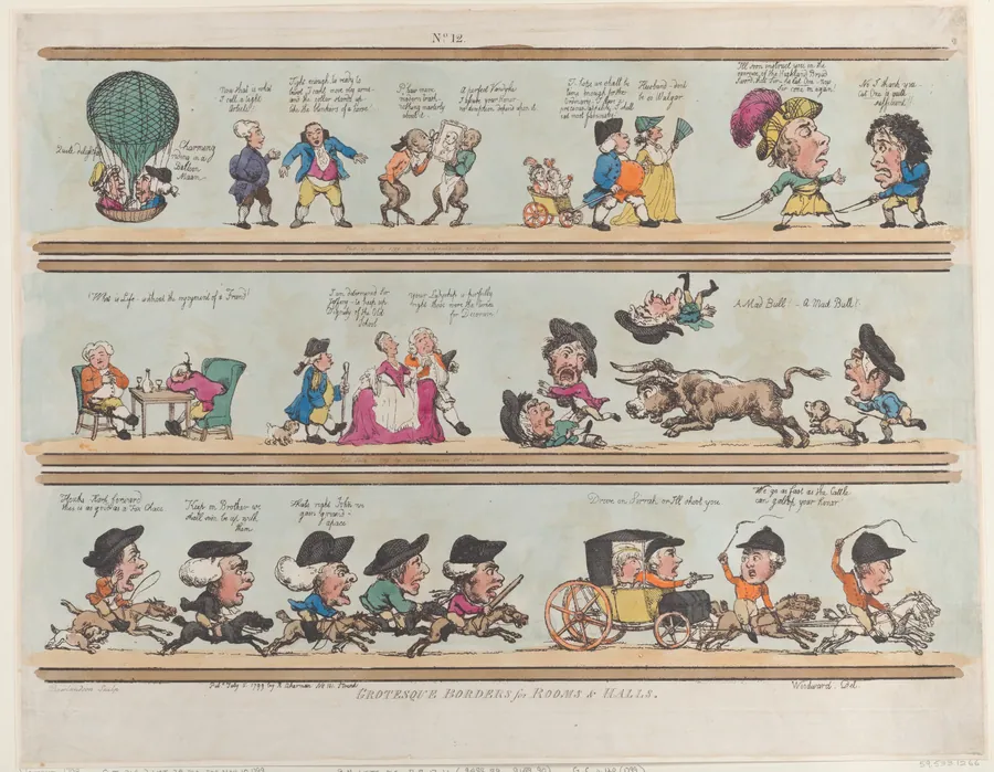 Grotesque Borders for Rooms & Halls, Plate 12 by Thomas Rowlandson