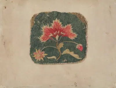 Piece of Crewel Embroidery
