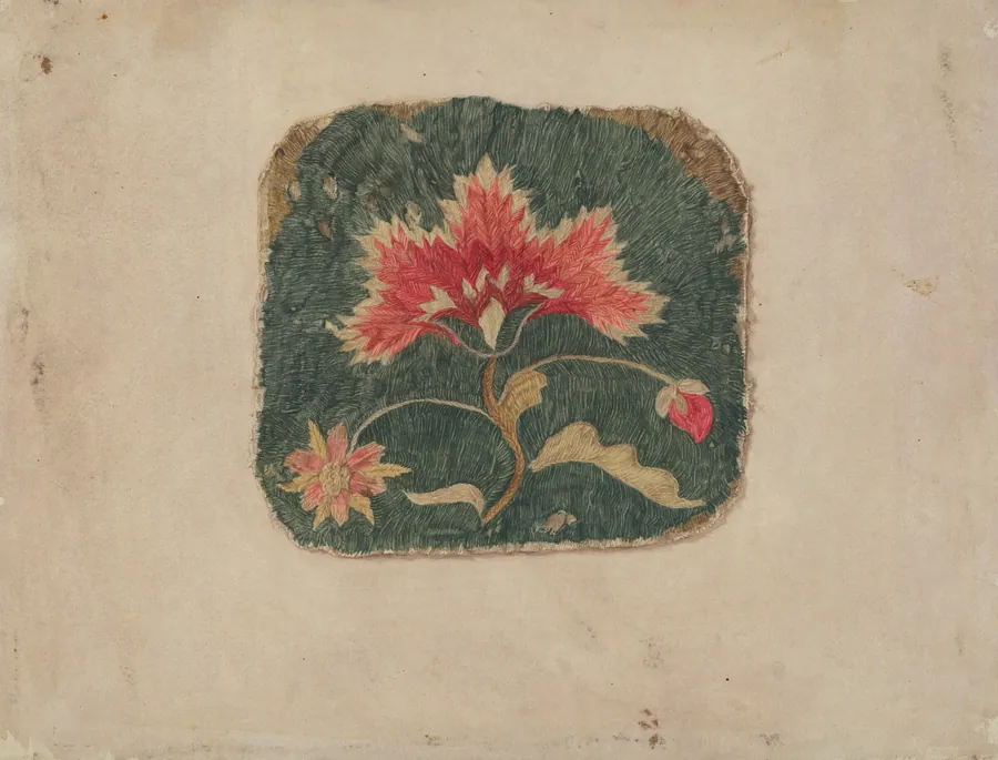 Piece of Crewel Embroidery by Phyllis Dorr