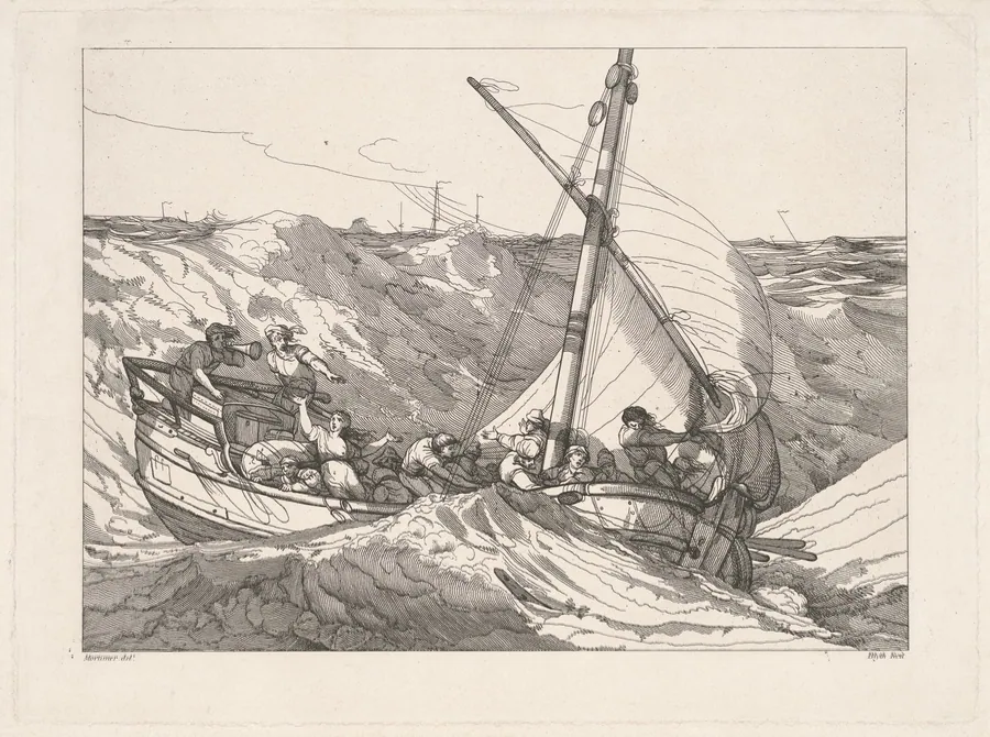 Boat in a Storm at Sea by Robert Blyth