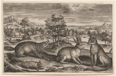 A Mole, a Badger, a Horned Hare and a Fox