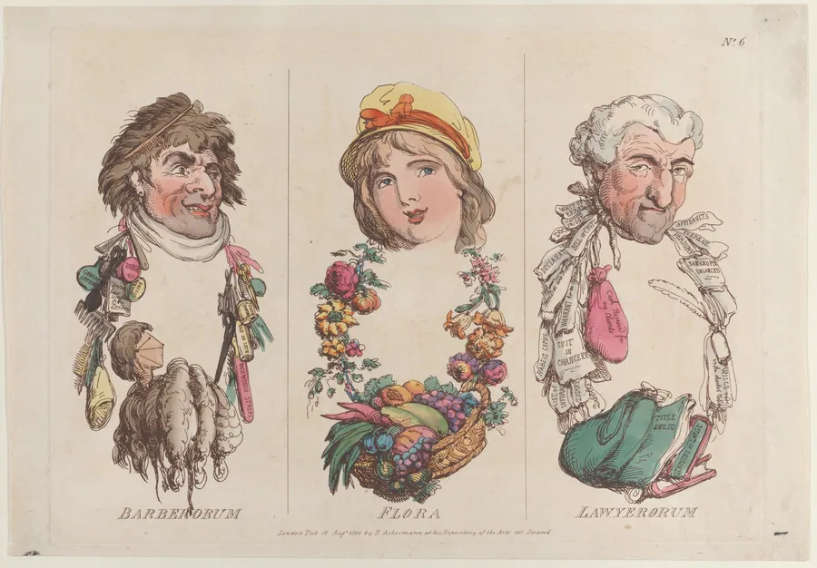 Barberorum, Flora, Lawyerorum by Rudolph Ackermann, London