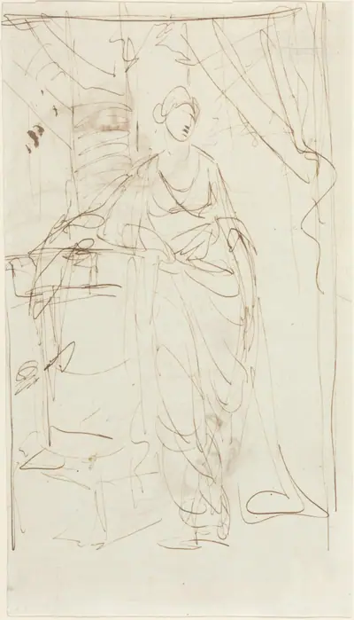 An Elegant Lady in Classical Dress [recto]