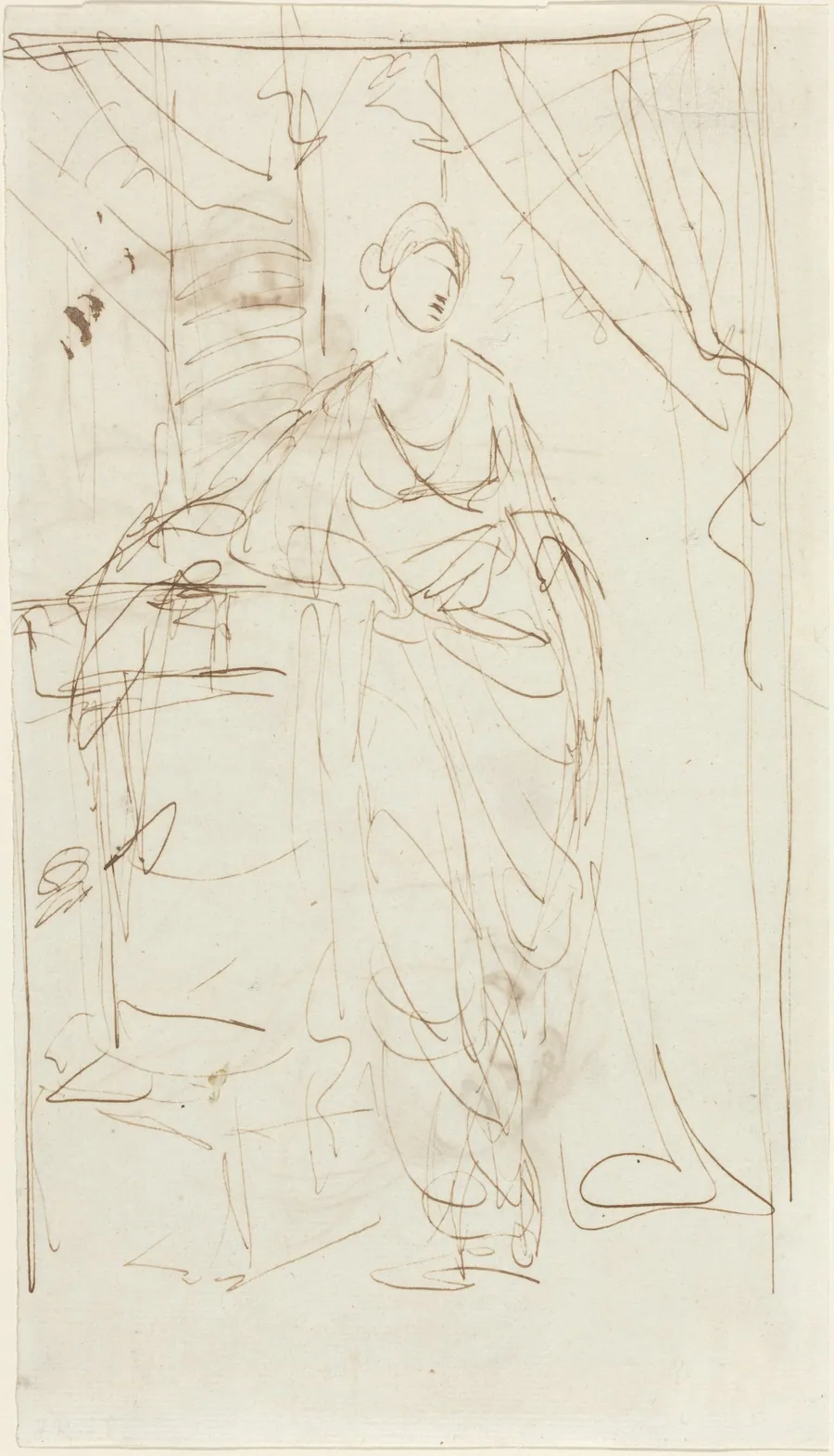 An Elegant Lady in Classical Dress [recto] by George Romney