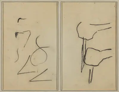 Scribbles; Two Shapes [verso]