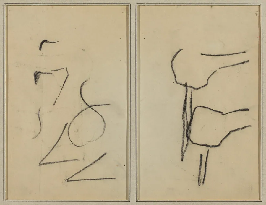 Scribbles; Two Shapes [verso] by Paul Gauguin