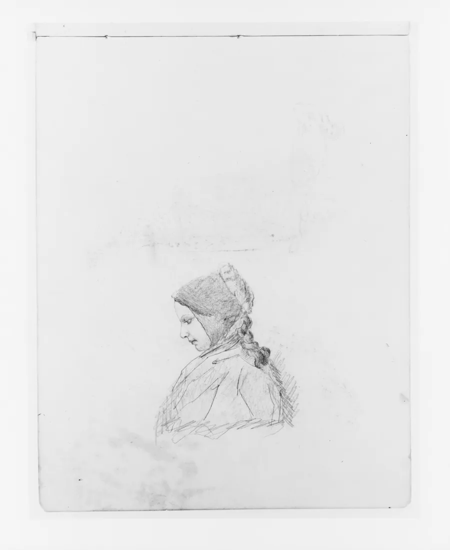 Profile Sketch of Young Girl (from Sketchbook) by John Quincy Adams Ward
