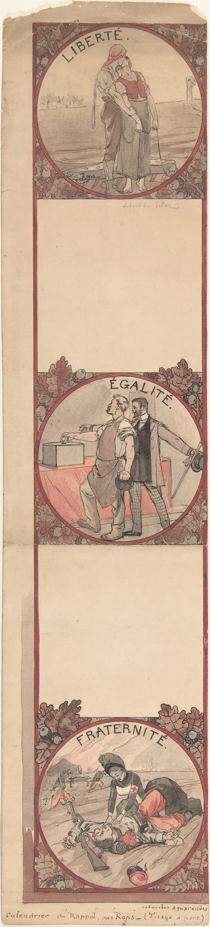 Liberté, Egalité, Fraternité by Félicien Rops