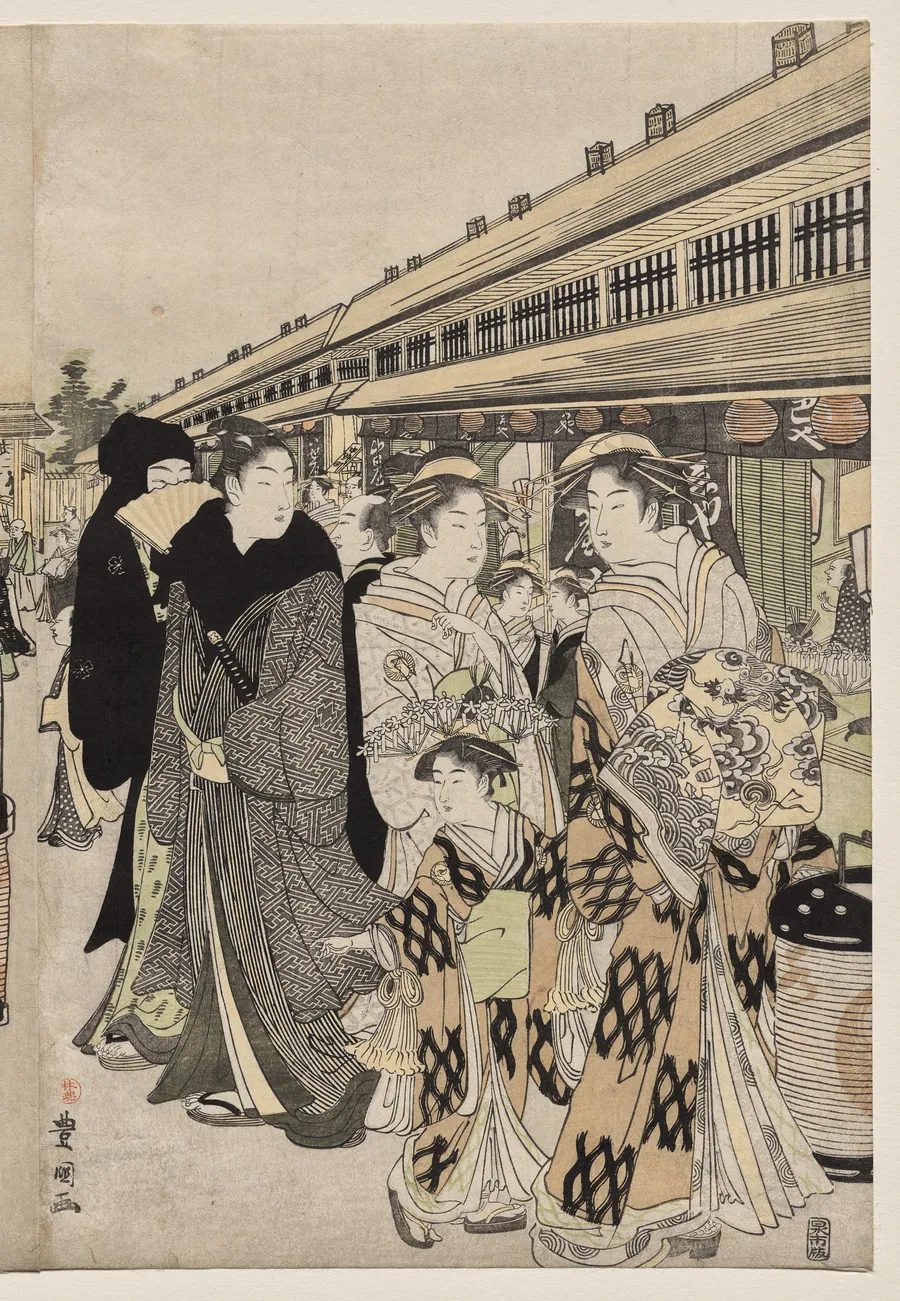 Courtesans Promenading on the Nakanochō by Utagawa Toyokuni