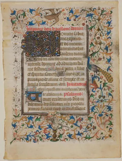Manuscript Leaf from a Book of Hours (incip. Passionis)