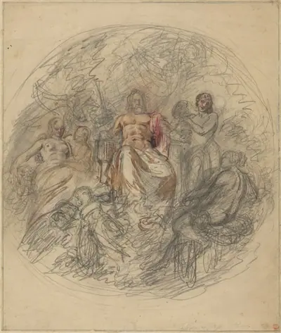 Study of Jove and Three Goddesses
