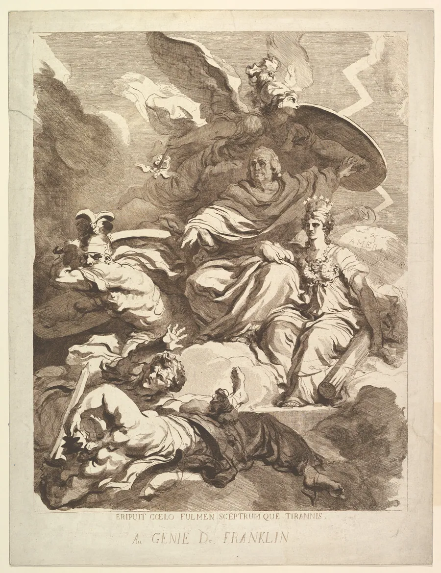 To the Genius of Franklin by Jean Honoré Fragonard
