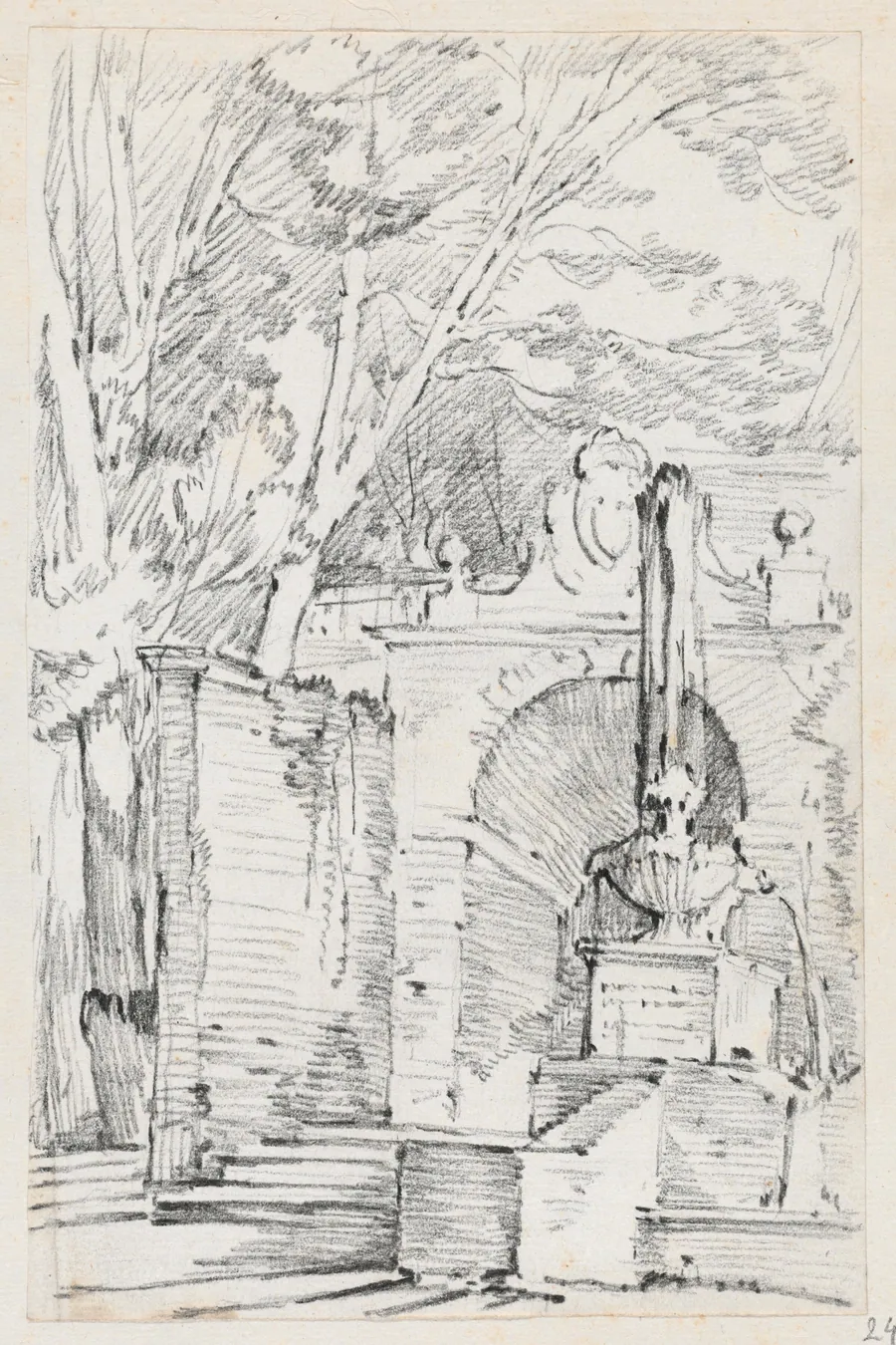 Fountain of Pomona in the Gardens of the Villa d'Este, Tivoli by Joseph-Marie Vien
