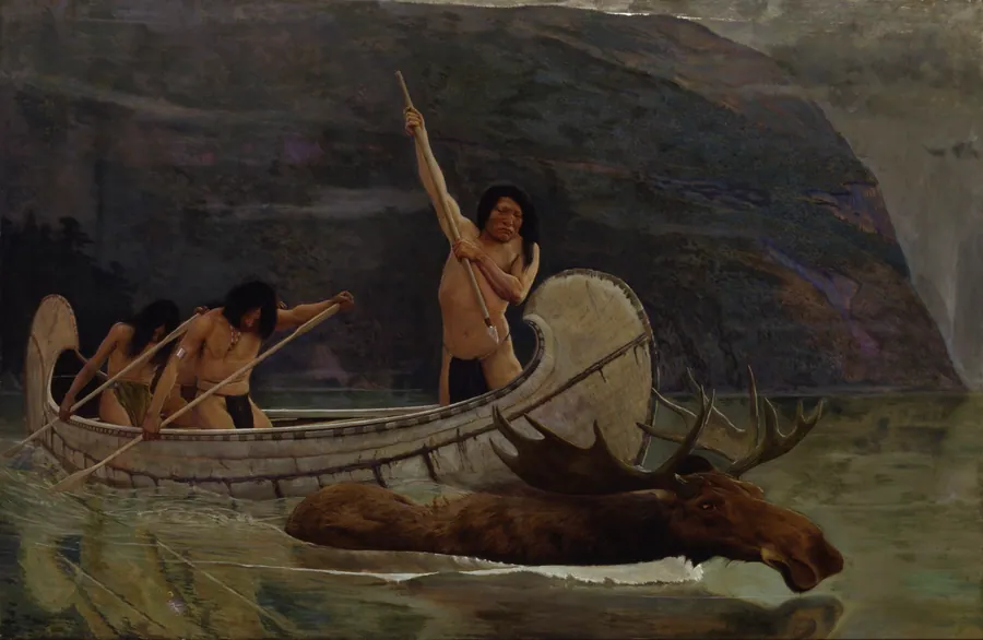The Moose Chase by George de Forest Brush, born Shelbyville, TN 1855-died Hanover, NH 1941