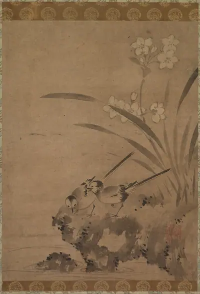 Wagtails and Narcissus