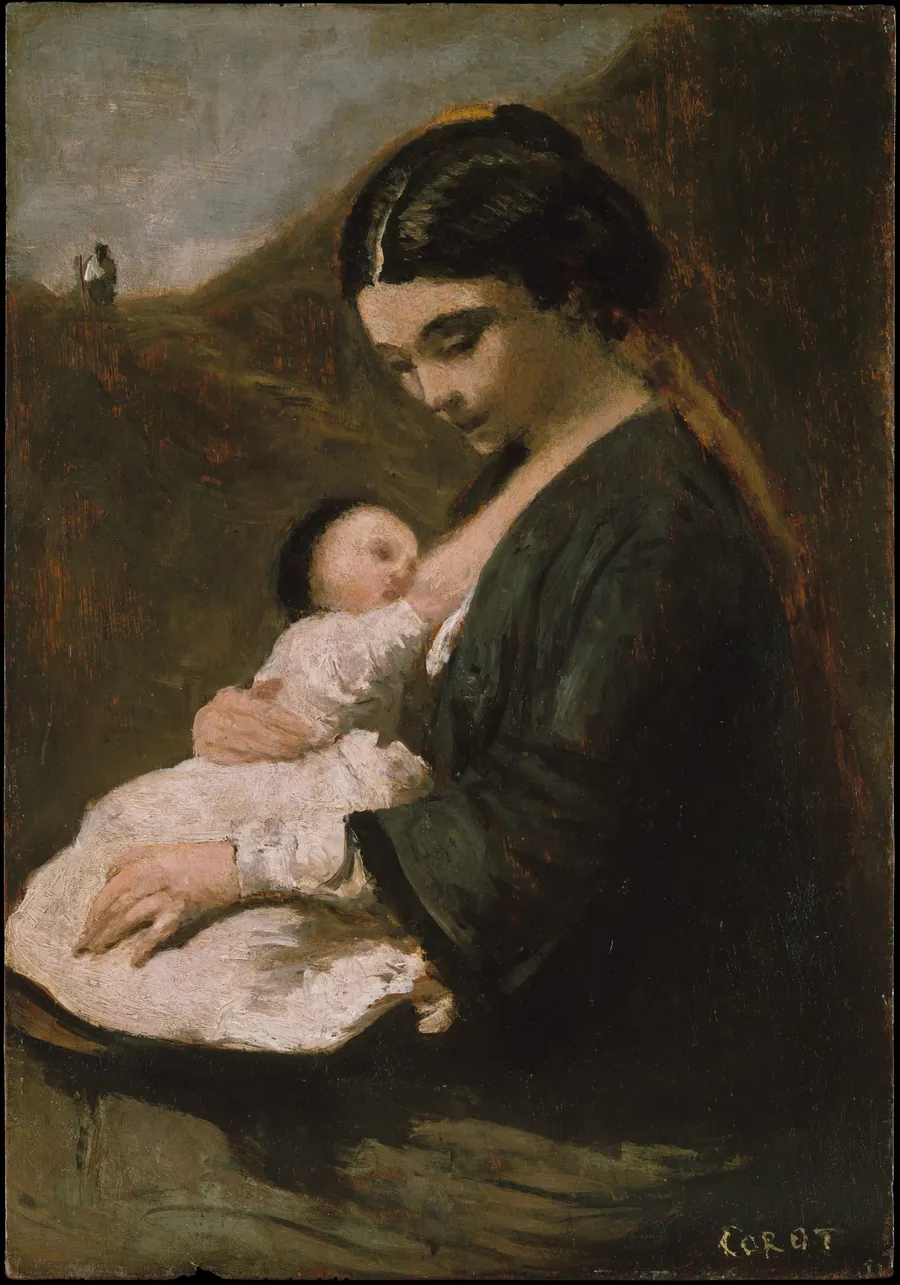 Mother and Child by Camille Corot