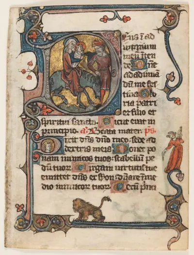 Leaf from a Book of Hours: Initial D: Flight into Egypt (2 of 2 Excised Leaves)