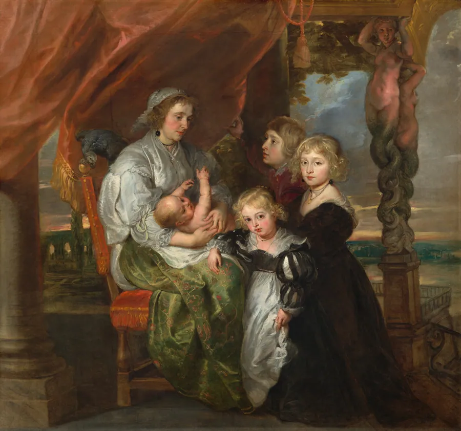 Deborah Kip, Wife of Sir Balthasar Gerbier, and Her Children by Sir Peter Paul Rubens
