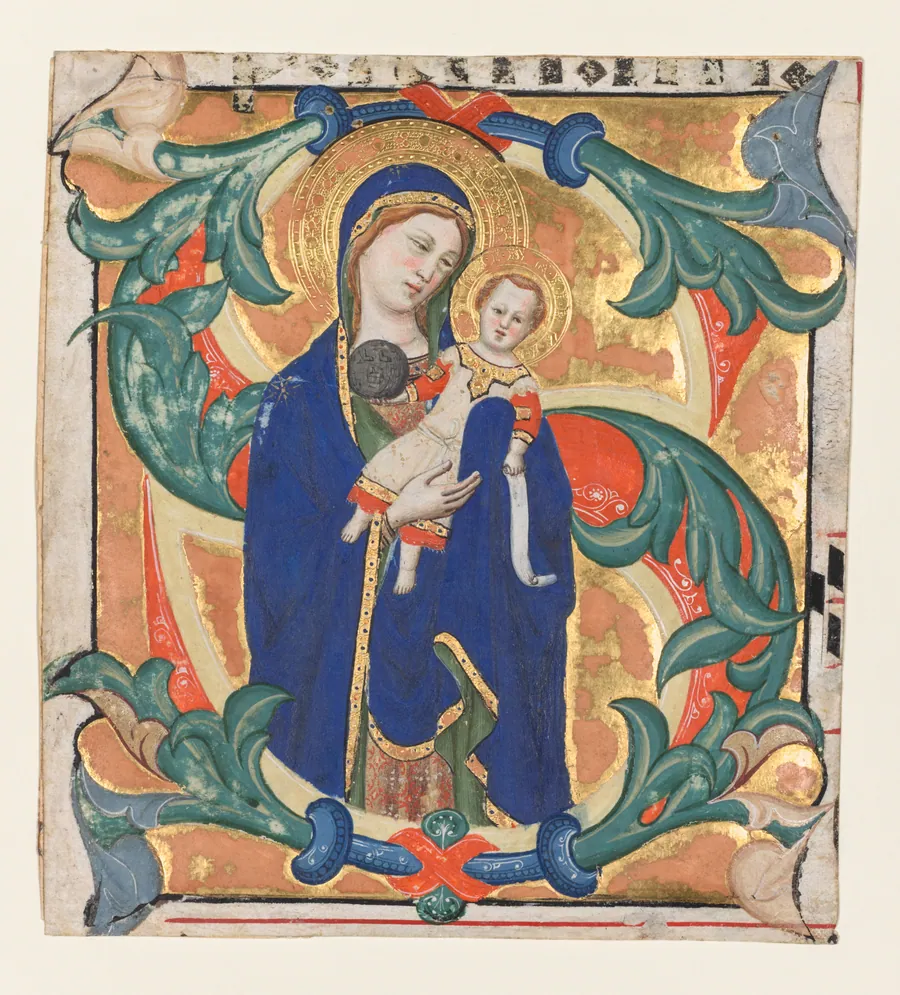 Initial S[alve sancta parens]  from a Gradual: Madonna and Child by Don Silvestro dei Gherarducci