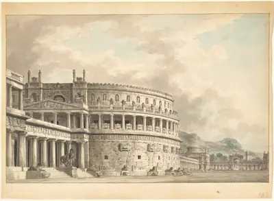 Architectural Fantasy of a Magnificent Ancient Mausoleum