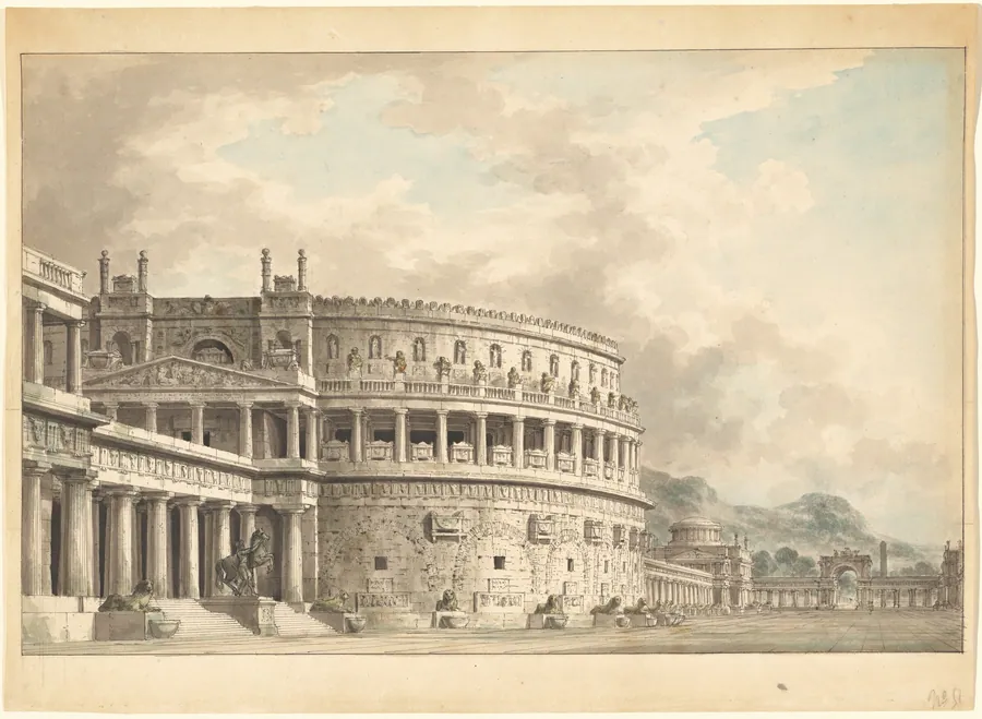 Architectural Fantasy of a Magnificent Ancient Mausoleum by Giuseppe Borsato