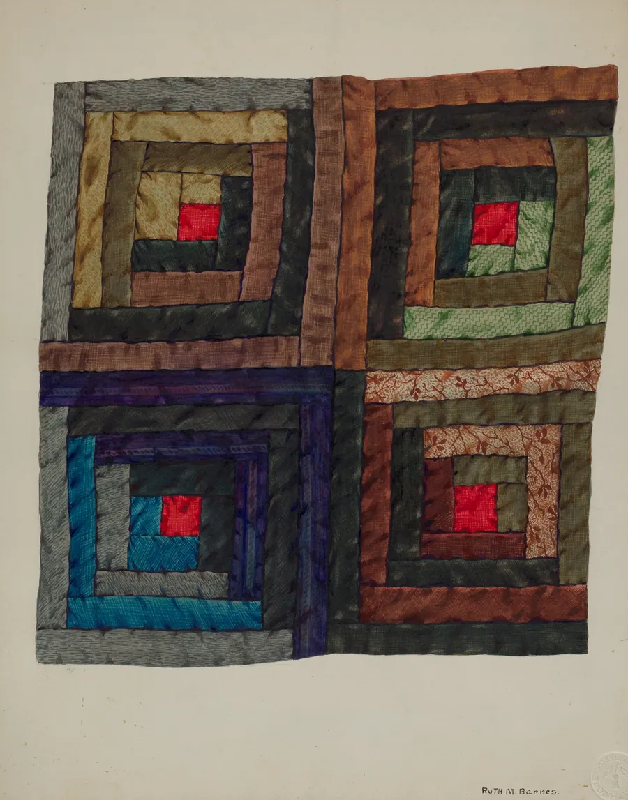 Log Cabin Quilt by Ruth M. Barnes