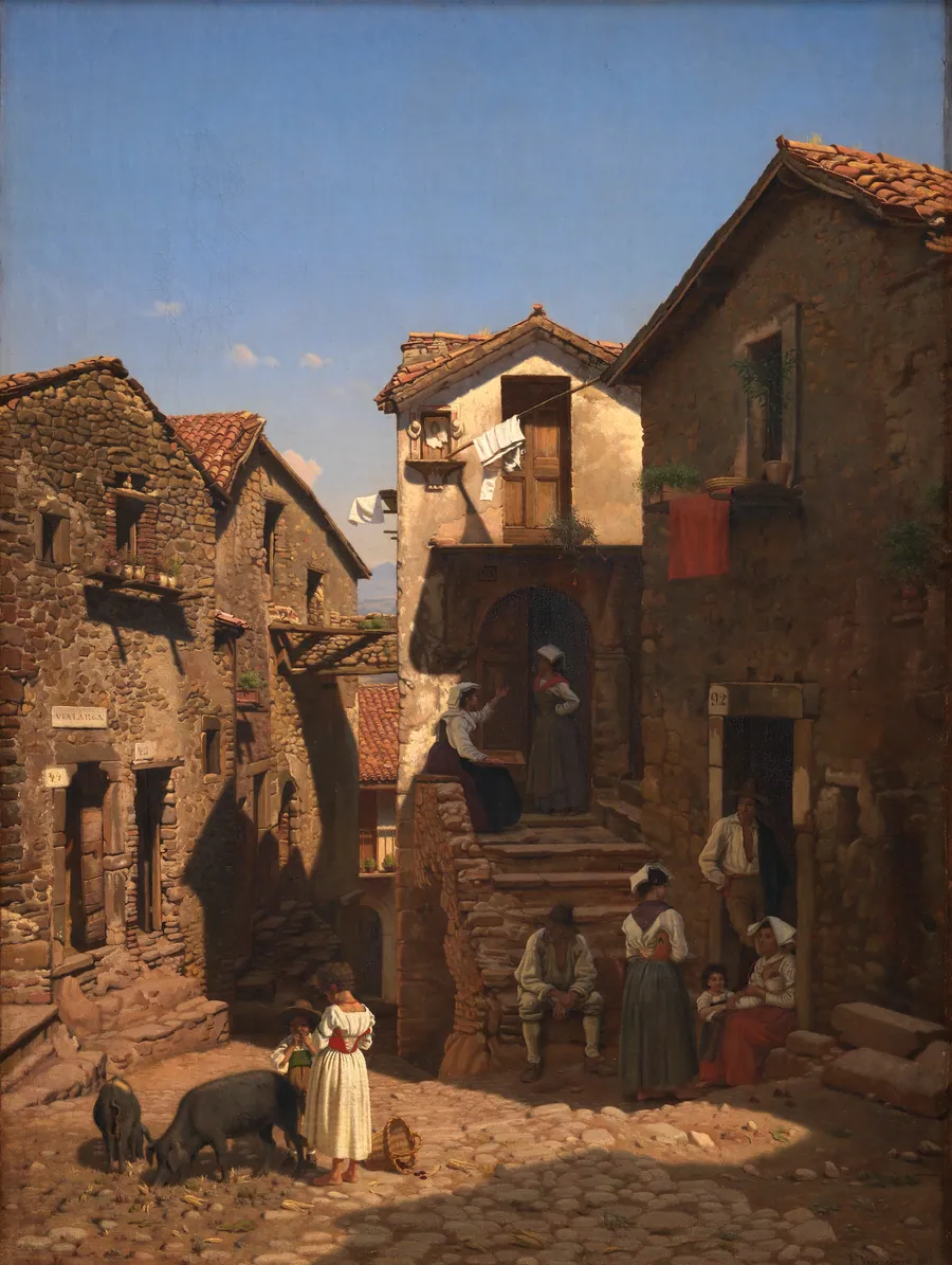 Gadeparti fra Gerano by Frederik Vermehren