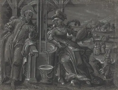 Christ and the Woman of Samaria [verso]