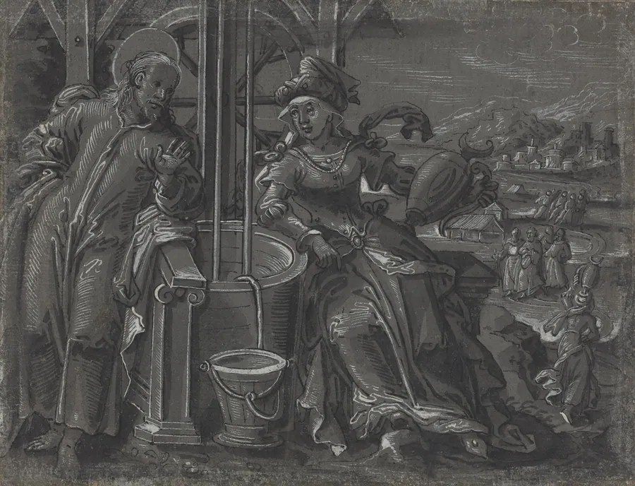 Christ and the Woman of Samaria [verso] by German 16th Century