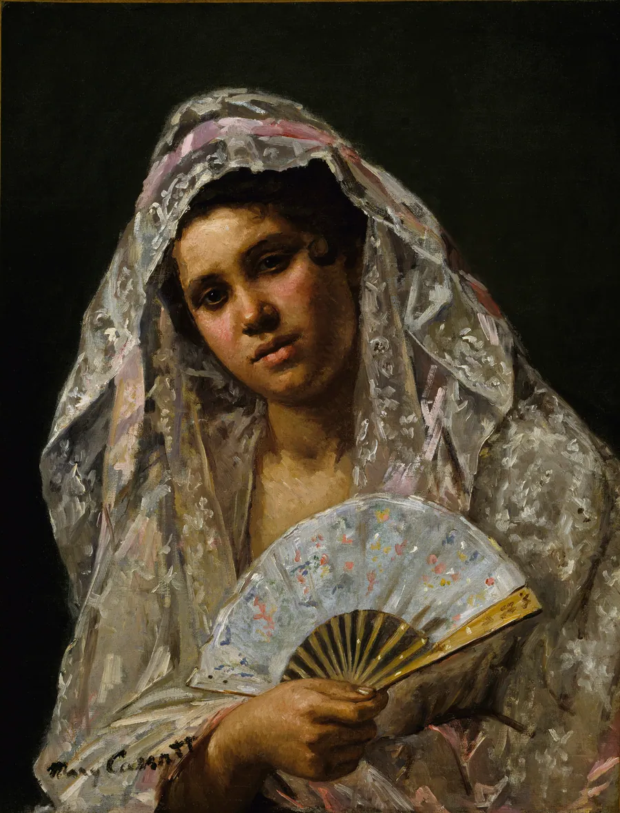 Spanish Dancer Wearing a Lace Mantilla by Mary Cassatt, born Allegheny City, PA 1844-died Mesnil-Theribus, France 1926