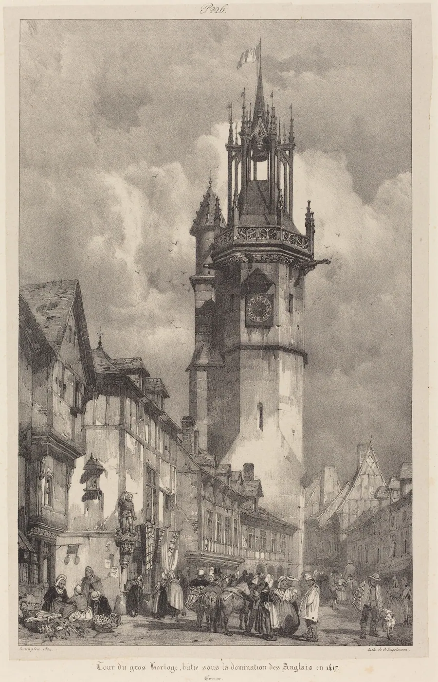 Tour du gros-horloge, Evreux by Richard Parkes Bonington