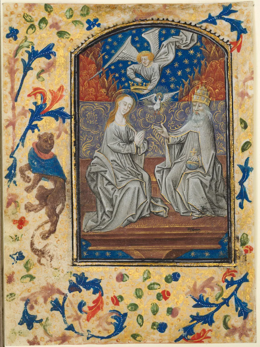 Leaf from a Book of Hours: Coronation of the Virgin by Guillaume Vrelant